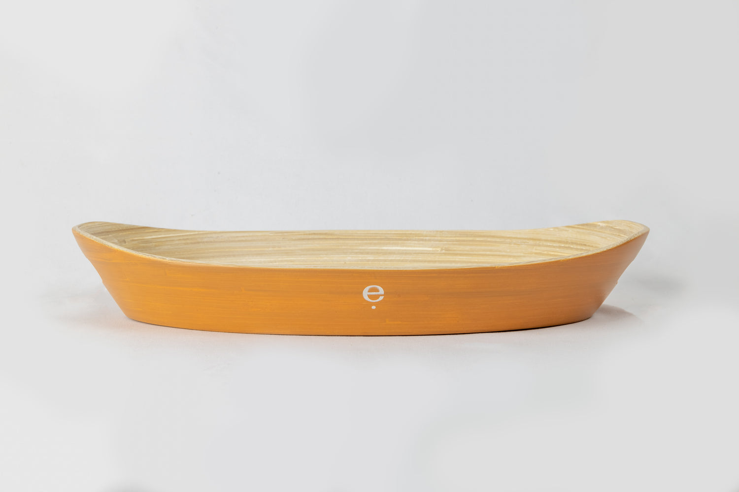 Large ochre natural spun bamboo oval Montessori tray