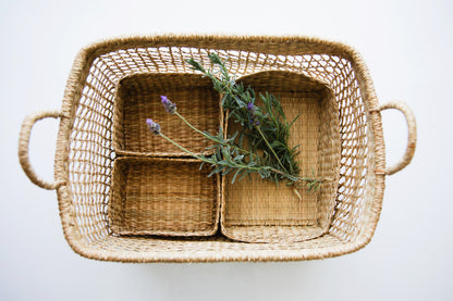 Montessori 3 piece mini basket set inside large seagrass basket