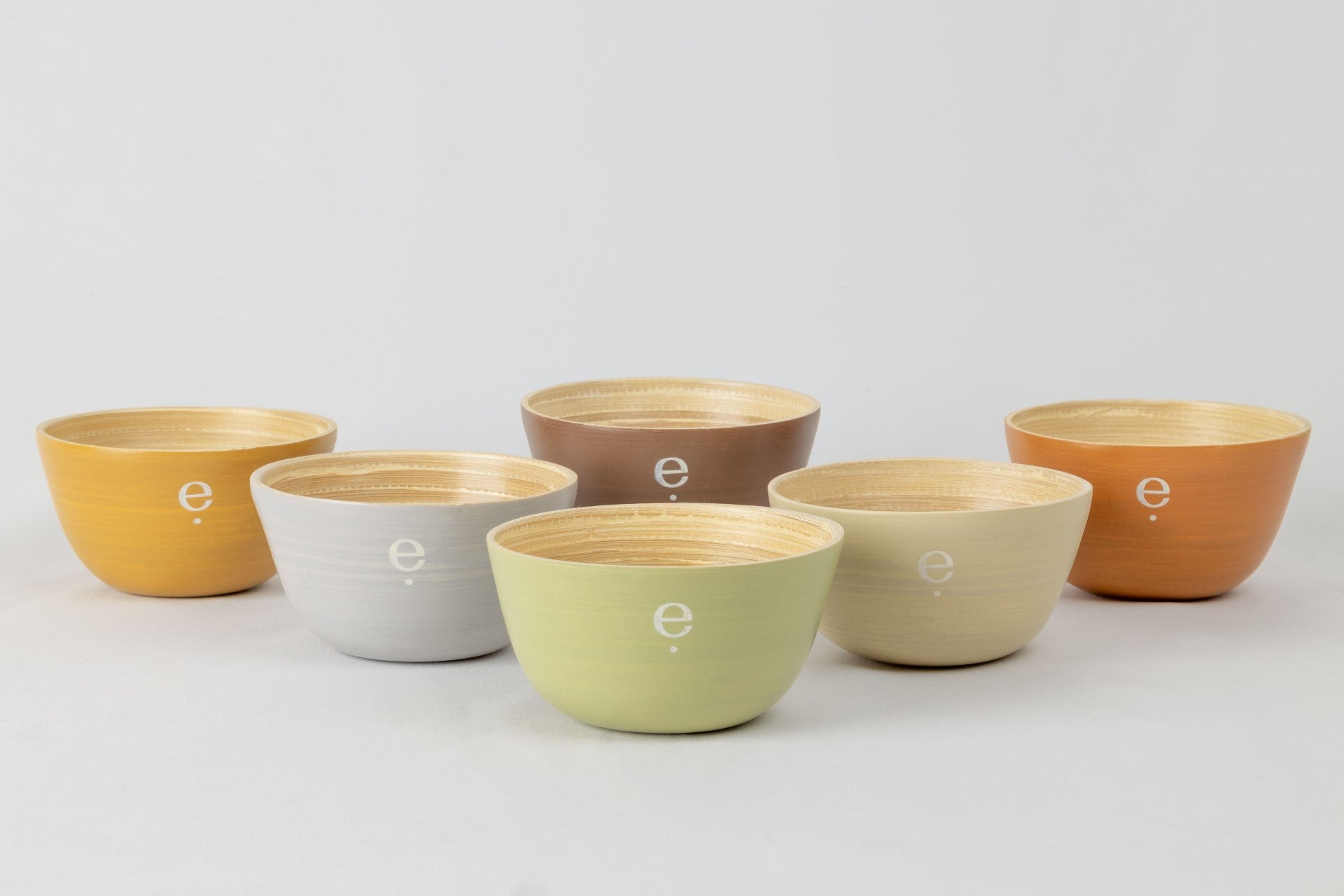 Set of 6 Montessori spun bamboo bowls