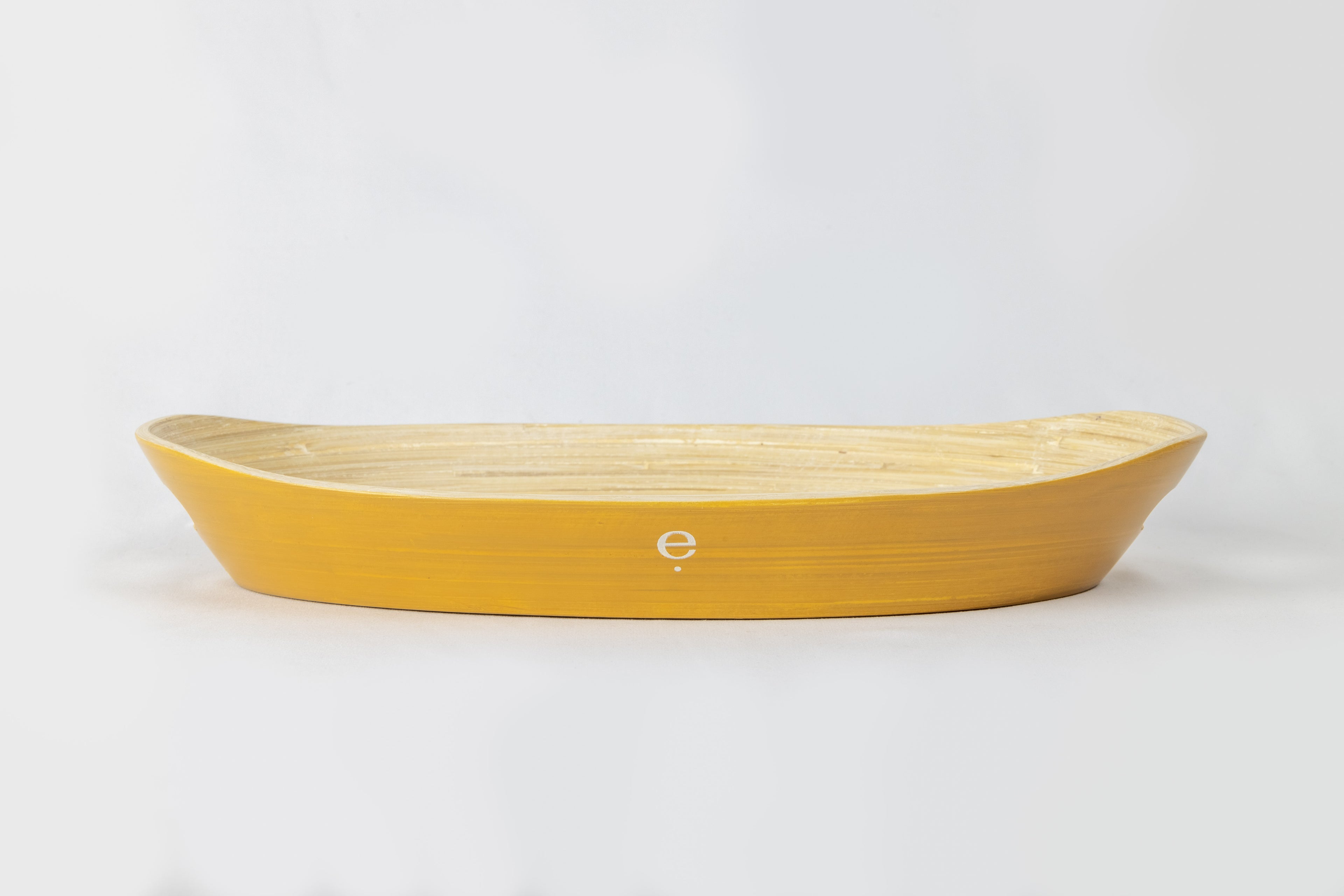 Large dijon natural spun bamboo oval Montessori tray